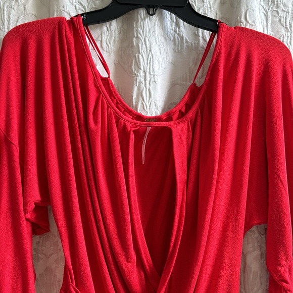 *HOST PICK* NWOT Free People [ S ] Last Time In Red Bell Sleeve Crop - Picture 6 of 8